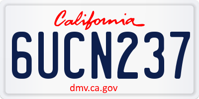 CA license plate 6UCN237