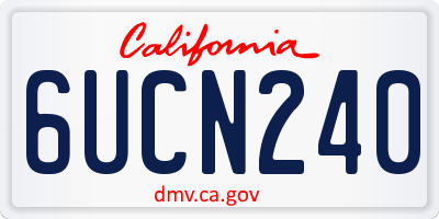 CA license plate 6UCN240