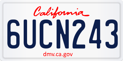 CA license plate 6UCN243