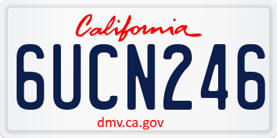 CA license plate 6UCN246