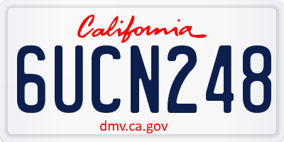 CA license plate 6UCN248