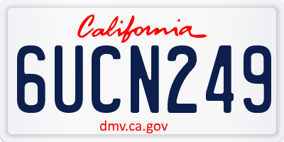 CA license plate 6UCN249