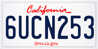 CA license plate 6UCN253