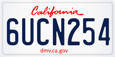 CA license plate 6UCN254
