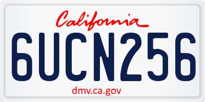 CA license plate 6UCN256