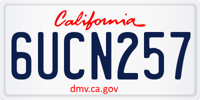 CA license plate 6UCN257
