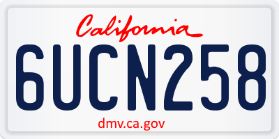 CA license plate 6UCN258