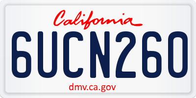 CA license plate 6UCN260
