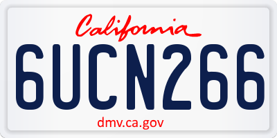 CA license plate 6UCN266