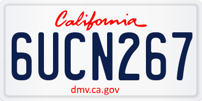 CA license plate 6UCN267