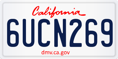 CA license plate 6UCN269