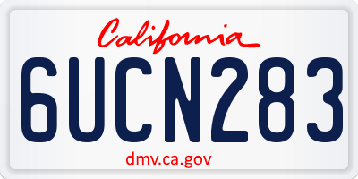 CA license plate 6UCN283