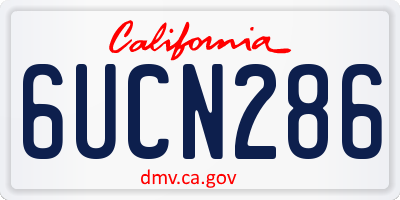 CA license plate 6UCN286
