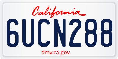 CA license plate 6UCN288