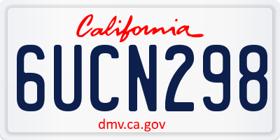 CA license plate 6UCN298