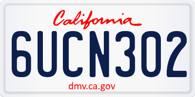 CA license plate 6UCN302