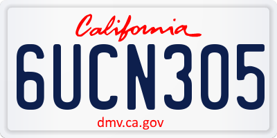 CA license plate 6UCN305