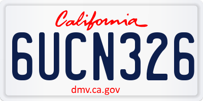CA license plate 6UCN326