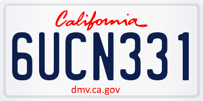 CA license plate 6UCN331