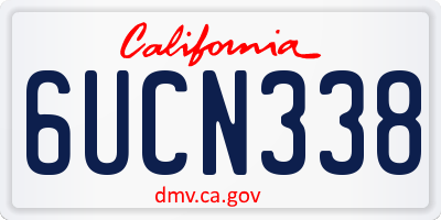CA license plate 6UCN338