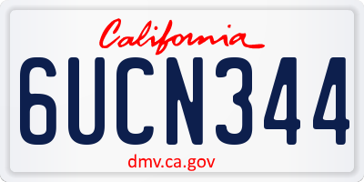CA license plate 6UCN344