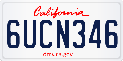 CA license plate 6UCN346