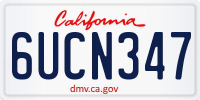 CA license plate 6UCN347