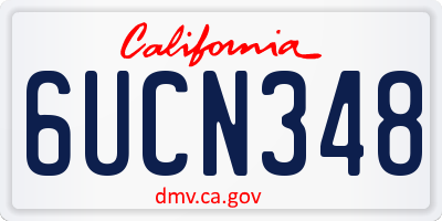 CA license plate 6UCN348