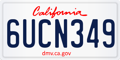 CA license plate 6UCN349