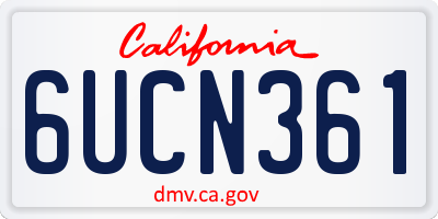CA license plate 6UCN361