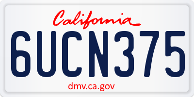 CA license plate 6UCN375