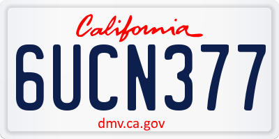 CA license plate 6UCN377