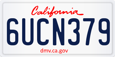 CA license plate 6UCN379