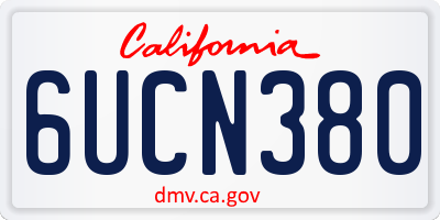 CA license plate 6UCN380