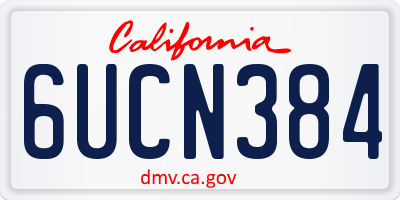 CA license plate 6UCN384