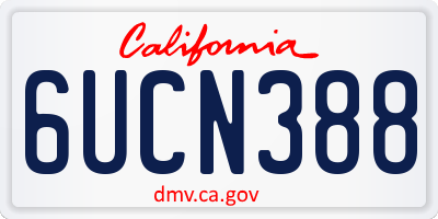 CA license plate 6UCN388