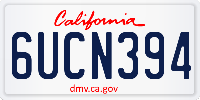 CA license plate 6UCN394