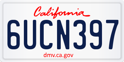 CA license plate 6UCN397