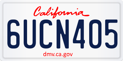 CA license plate 6UCN405