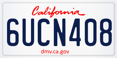 CA license plate 6UCN408