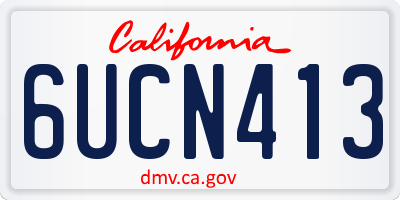 CA license plate 6UCN413