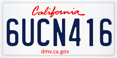 CA license plate 6UCN416