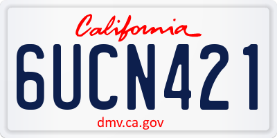 CA license plate 6UCN421