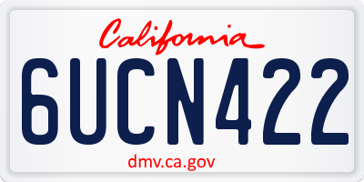 CA license plate 6UCN422