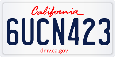 CA license plate 6UCN423