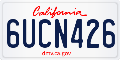 CA license plate 6UCN426