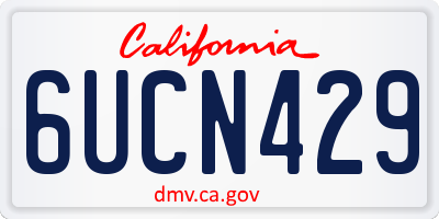 CA license plate 6UCN429