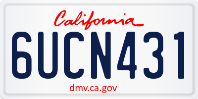 CA license plate 6UCN431