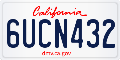 CA license plate 6UCN432