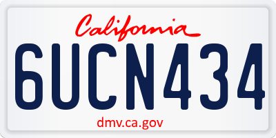 CA license plate 6UCN434